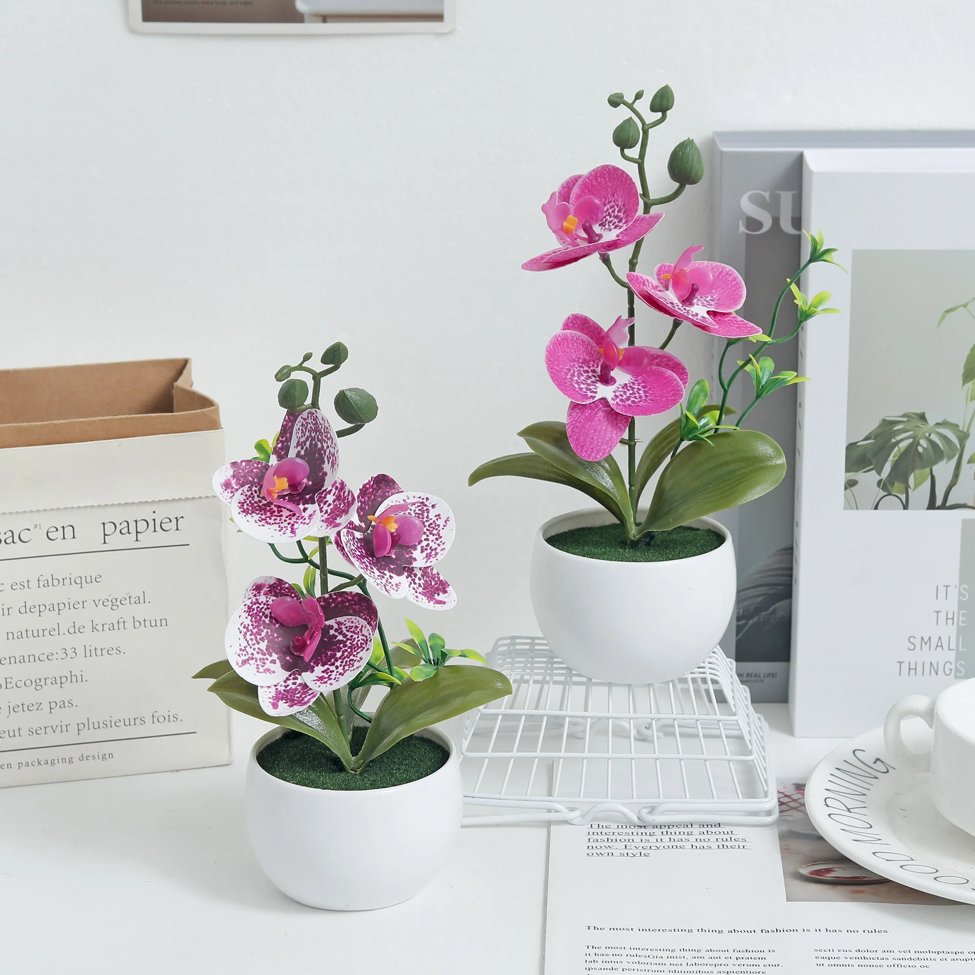 فراشة السحلية بوعاء الزهور الاصطناعية بونساي الأواني النباتات المنزل داخلي في الهواء الطلق مكتب الزفاف الديكور بونساي الزهور