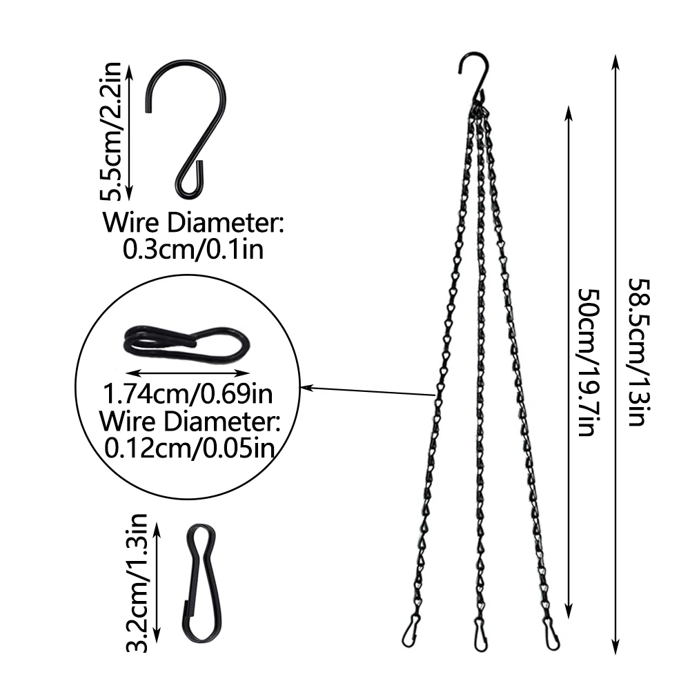 Wiszący łańcuszek do doniczek łańcuszek do kosza doniczka łańcuszek hak do zawieszania do dekoracji doniczka ogrodowa pojemnik na sadzonki kwiatowych