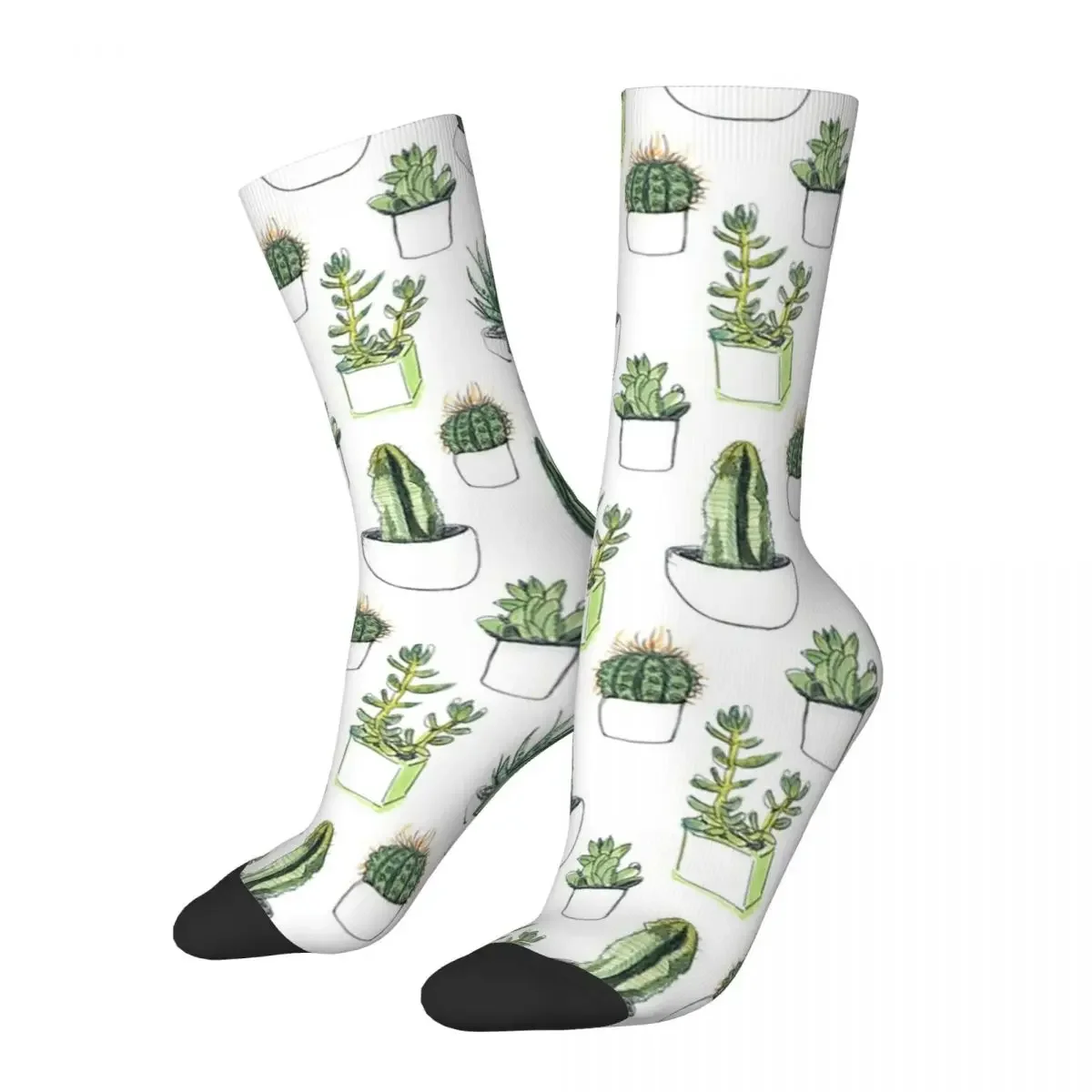 Watercolour Cacti And Succulents Socks Harajuku Super Soft Stockings All Season Long Socks Accessories Unisex Birthday Present