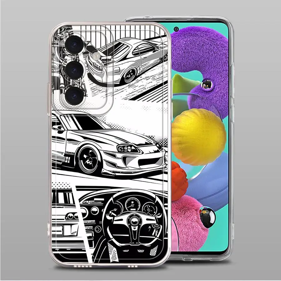 

Comic Car Design Phone Case for Samsung Galaxy A02 A03 A04e A05s A06 A10s A20s A30 A73 A16 A26 A36 A56 Cover