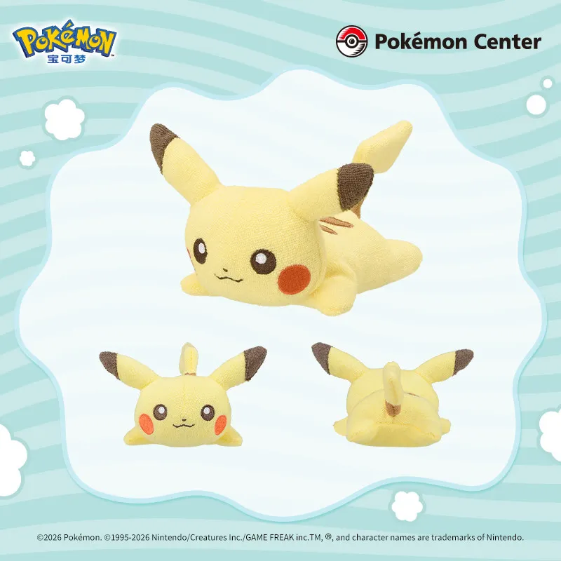 New In Stock PokéMon Washable Series Plush Toys Pichu Pikachu Jigglypuff Mew Collection Decoration Ornament Model Toy Gifts