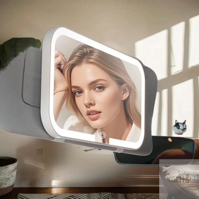 

Эксклюзивное зеркало для макияжа LED HD, цельное, универсальное для автомобильного солнцезащитного козырька, портативное и перезаряжаемое освещение