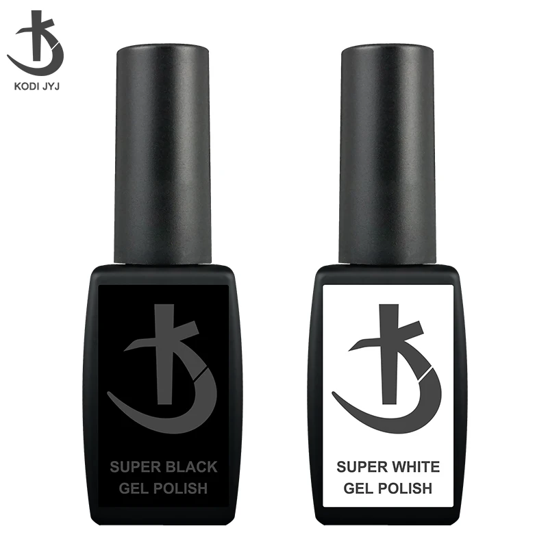 

KODI JYJ Super White Gel Polish Nail Polish 12ml Special Black Semi-permanent uv Varnish Manicure Rubber Base Top Gellac Enamel