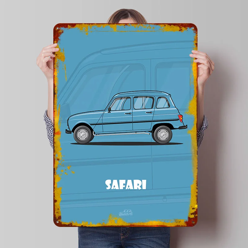 

Металлический постер «Спортивный автомобиль 4L Safari» — синий, на заказ, ретро-винтажная металлическая вывеска для декора мужской комнаты, игровой комнаты, уютного уголка