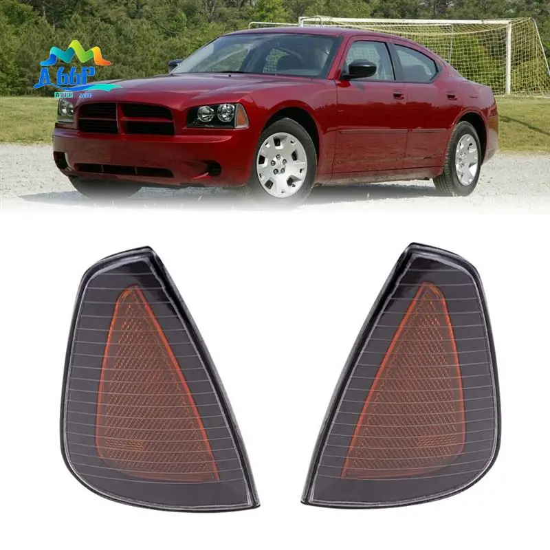 

A66P-1 Pair Corner Lamps Turn Signal Lamps Without Bulb Automotive For Dodge Challenger Charger 06-10 4806219AD 4806218AD