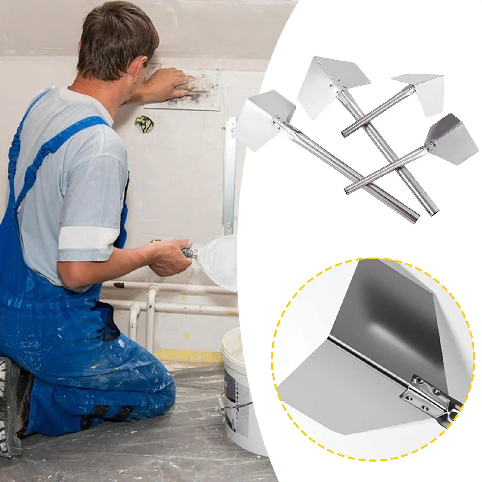 4 قطعة أداة ركن الحوائط الجافة مجموعة أدوات الزاوية الخارجية والداخلية أدوات البناء المدمجة مقلم الخرسانة للطوب المنزلي