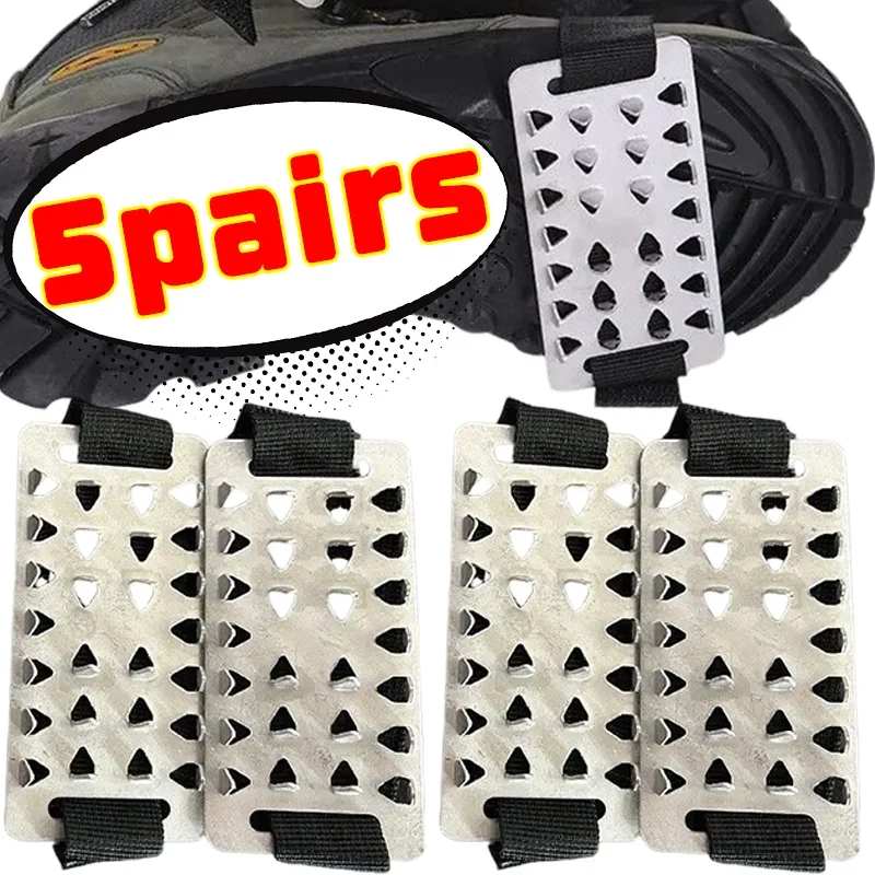 Anti Slip Ice Cleats for Shoes Winter Snow Traction Stainless Steel 26 Tooth Grips Universal Fit Adjustable Straps Crampons