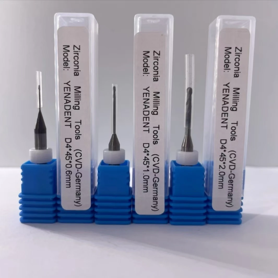 

Yenadent D4 DC/DLC Dental Lab Milling Burs for Zirconia PMMA Lathe Milling