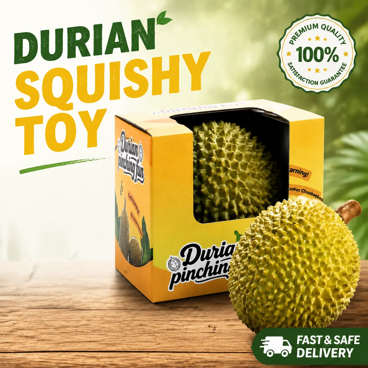 Generic Durian Squishy Toy Slow Rebound Stress Relief Squeeze Toy Novelty Funny Vent Decompression Toy For Office Home Leisure