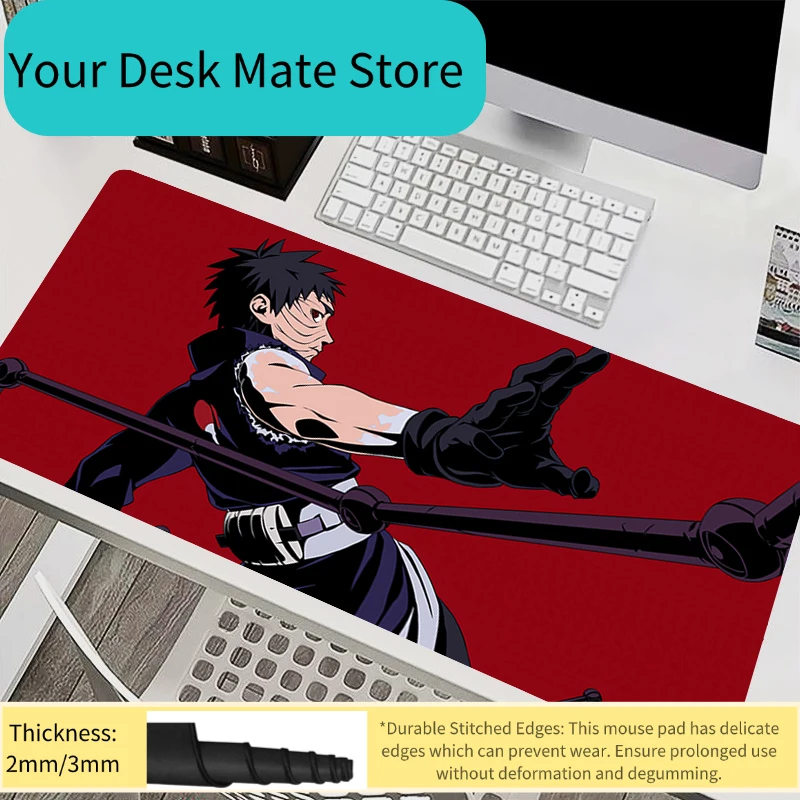 Mousepad Laptop Mouse Pad Office Accessories PC Keyboard Pad Rubber Cup Mat Soft Mouse Mat Large Naruto Obito Uchiha HD Desk Mat