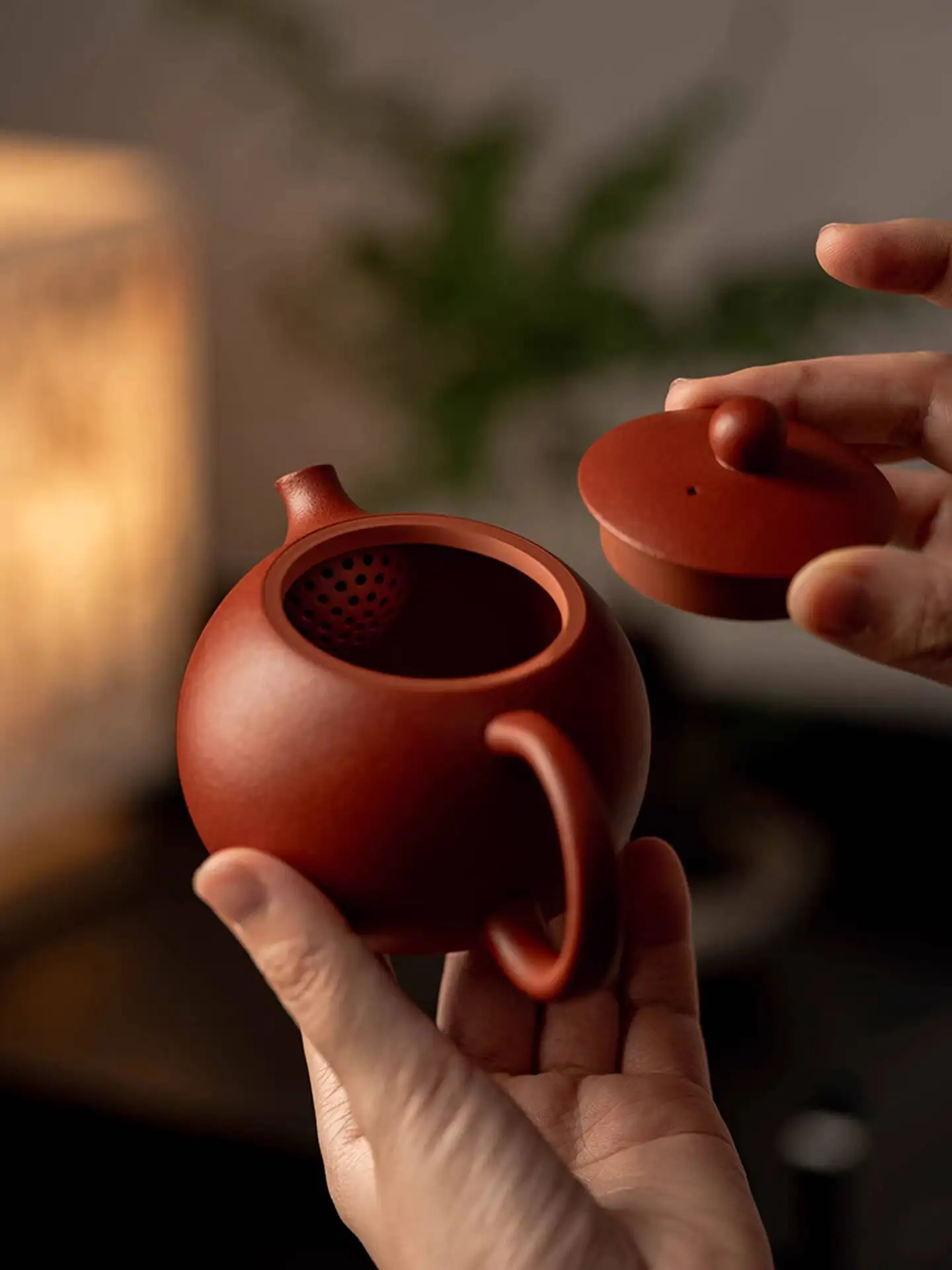 

Handmade Zhumu Zisha Apple Brewing Red Tea, High-End Household Single Pot Kung Fu Tea Set, Gift For Elders