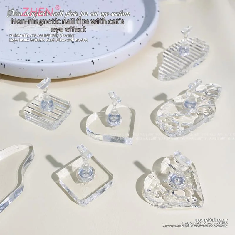 1Pcs Non-Magnetic Single Nail Practice Holder Transparent Practice Display Stand Nail Support Showing Shelf False Nails Holder