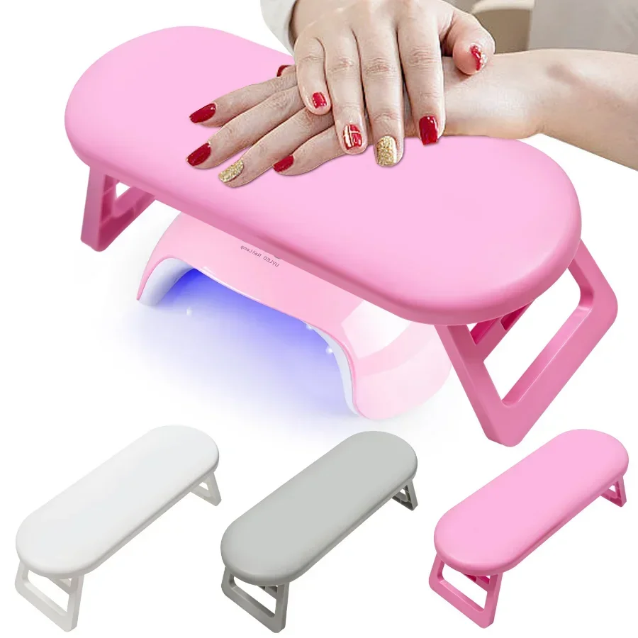 Nail Arm Rest Hand Cushion Plastic Hand Rest Cushion Non-Slip Manicure Long Foldable Waterproof Holder Nail Studio Hand Cushion