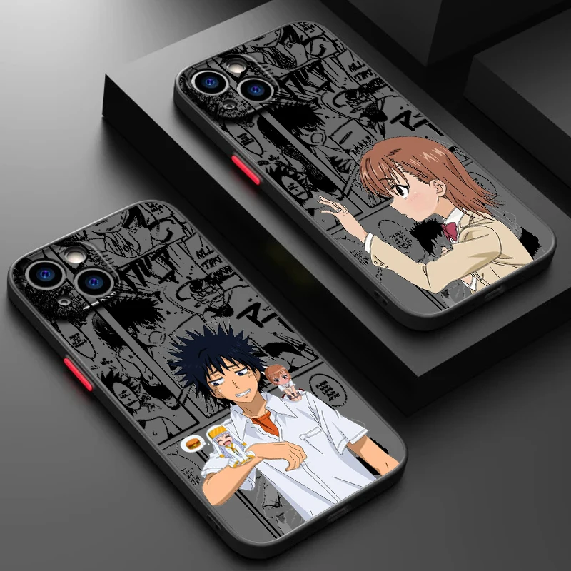 A Certain Magical Index Anime Frosted Translucent For Apple iPhone 15 14 13 12 11 XS XR X 8 7 SE Pro Max Plus Mini Back