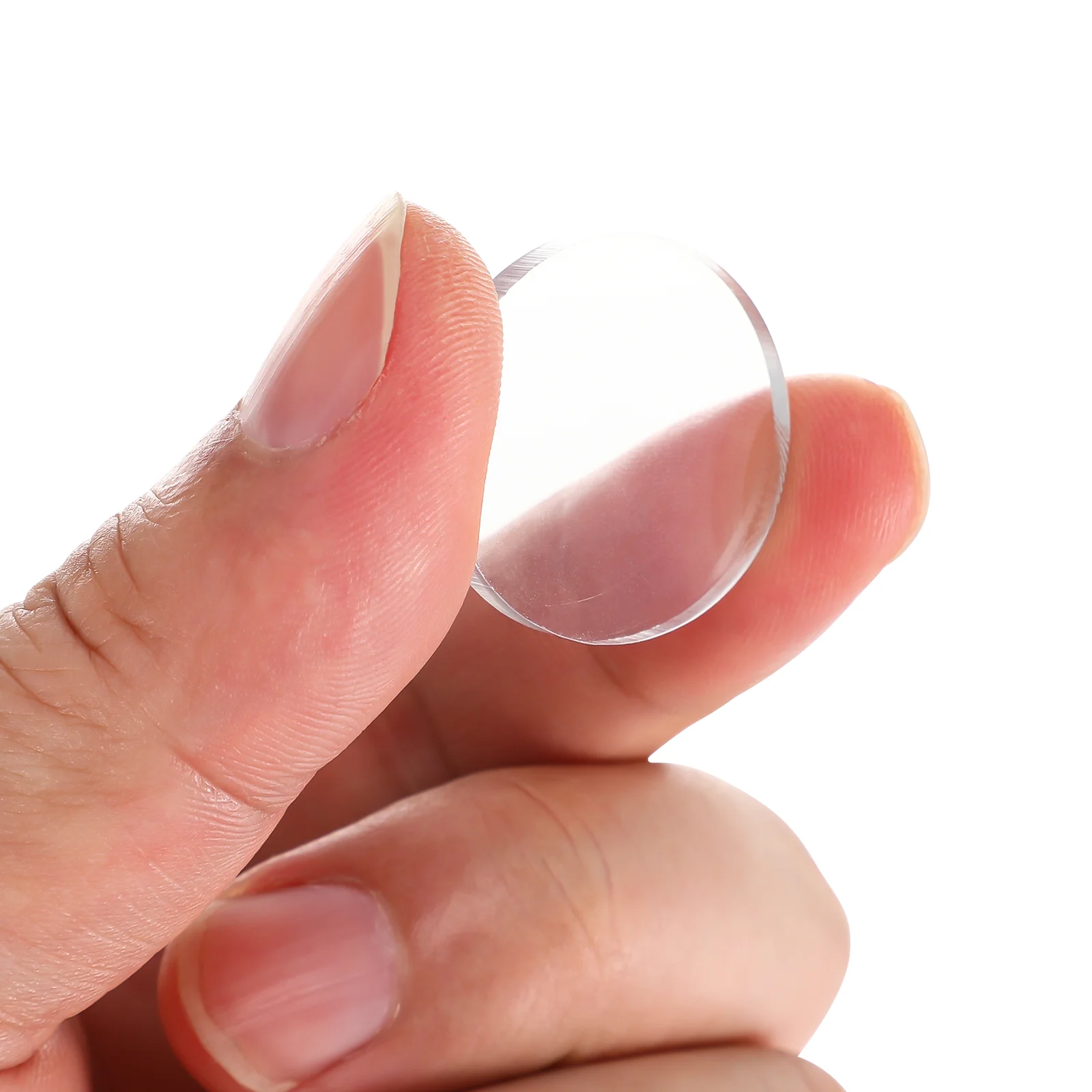 Junta de copo de vidro 25mm, 10 peças, transparente, madeira vermelha, almofada espaçadora temperada, fácil vara, remoção segura, almofada
