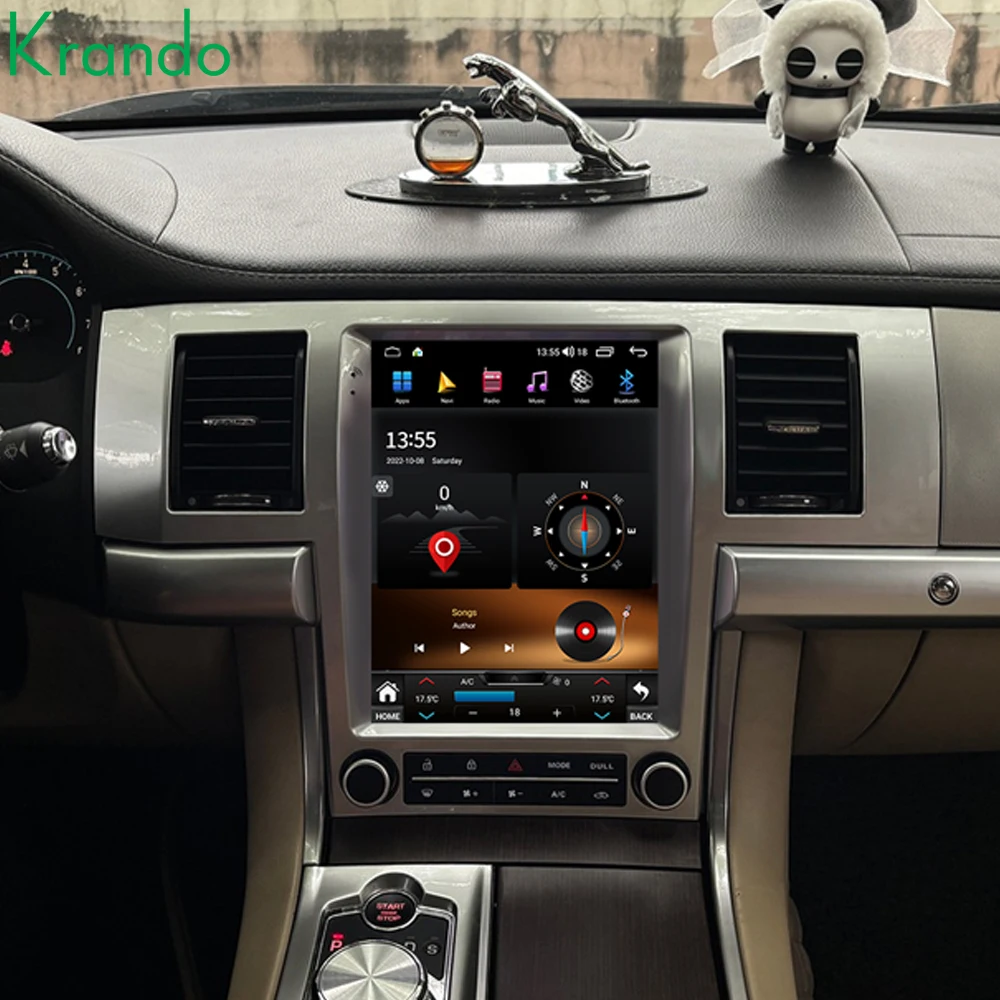 

Автомобильный радиоприемник Krando 9,7 дюйма на базе Android для Jaguar XF 2007-2015, беспроводной CarPlay, экран Tesla, навигация, GPS, головное устройство, DVD, мультимедиа