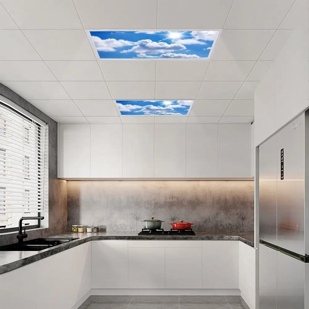 120*60cm Lampshade Anti-glare with 10 Magnetic Buckles Fluorescent Light Covers Ocean, Aurora 19 Styles Fabric Lampshade