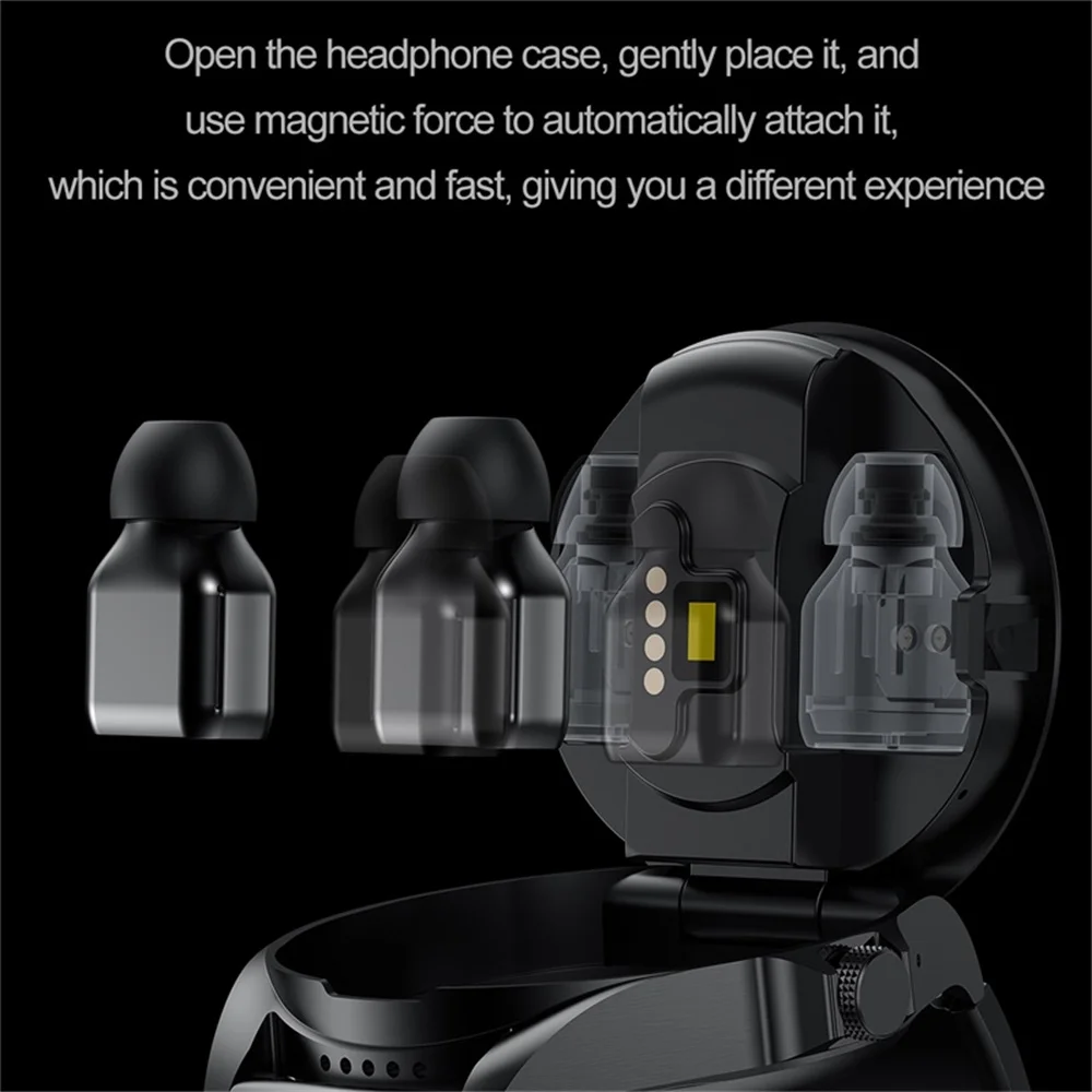 696 New Smart Watch Headphones 2 In 1 Blue Tooth Call Music Watches Heart Rate Sleep Monitoring Clock TWS Headset Smartwatch view 2
