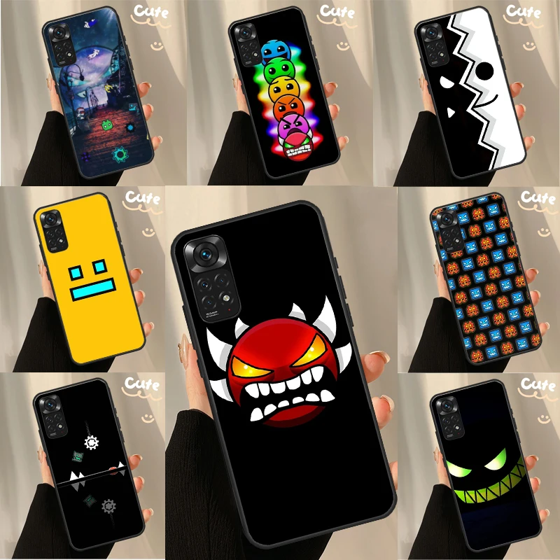 Geometry Dash Case For Xiaomi Redmi Note 10 11 8 9 12 Pro Redmi Note 12S 11S 10S 9S 9C 10C 10A 12C Coque