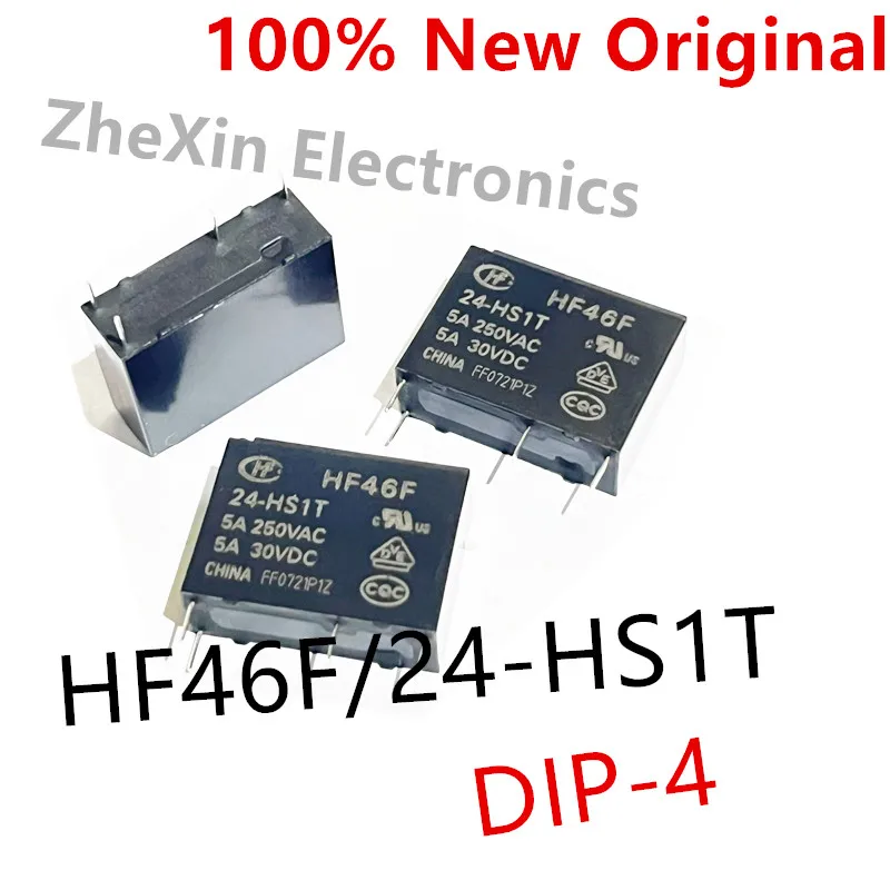 10PCS/Lot   HF46F/5-HS1T 、HF46F/12-HS1T 、HF46F/24-HS1T  DIP-4   New Power Relay   HF46F-5-HS1T 、HF46F-12-HS1T 、HF46F-24-HS1T