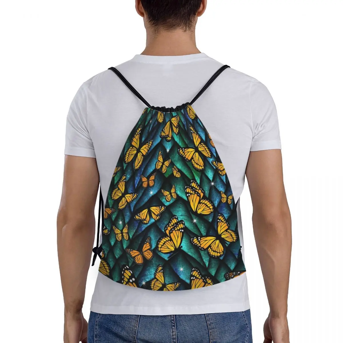 Fantasy Butterfly Dragon! Backpacks Multi-function Drawstring Bags Storage Bag Book Bags for Travel School