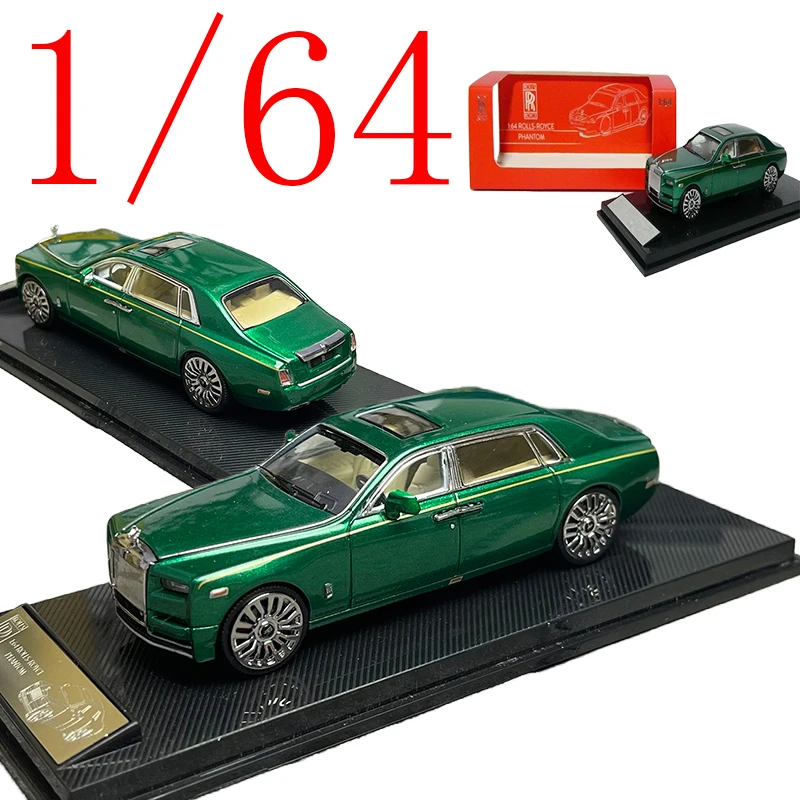 

Литая под давлением модель автомобиля из сплава SCART в масштабе 1/64 Rolls-Royce Phantom 8i Green, игровые транспортные средства, игрушки для мальчиков, подарок, оригинальная коробка
