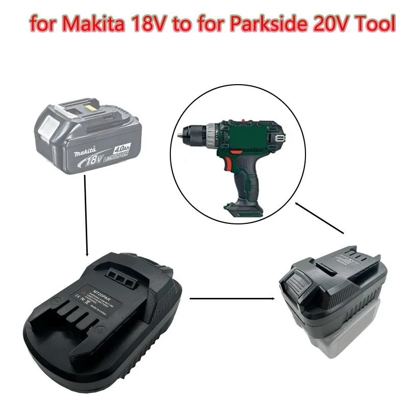 

Battery Adapter Converter For Makita 18V Li-ion Battery Convert to for Parkside 20V Li-ion Battery Power Drill tools Use