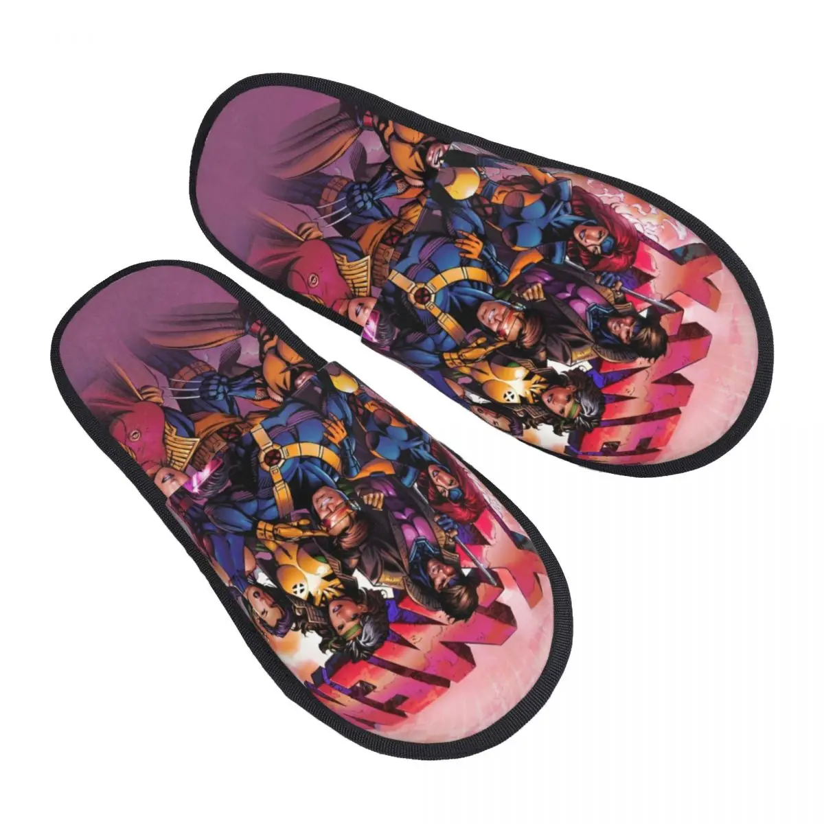 X-MAN X Man Marvel Hero House Slippers Anti-skid Soft Household Fur Slides Slippers Bedroom