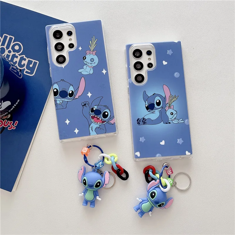 Cartoon Disney Nette Stich Puppe 2 in 1 Rüstung Anti-drop Telefon Abdeckung Für Samsung S22 S23 S24 Ultra Plus A52 a53 A54 A13 A34 Fall