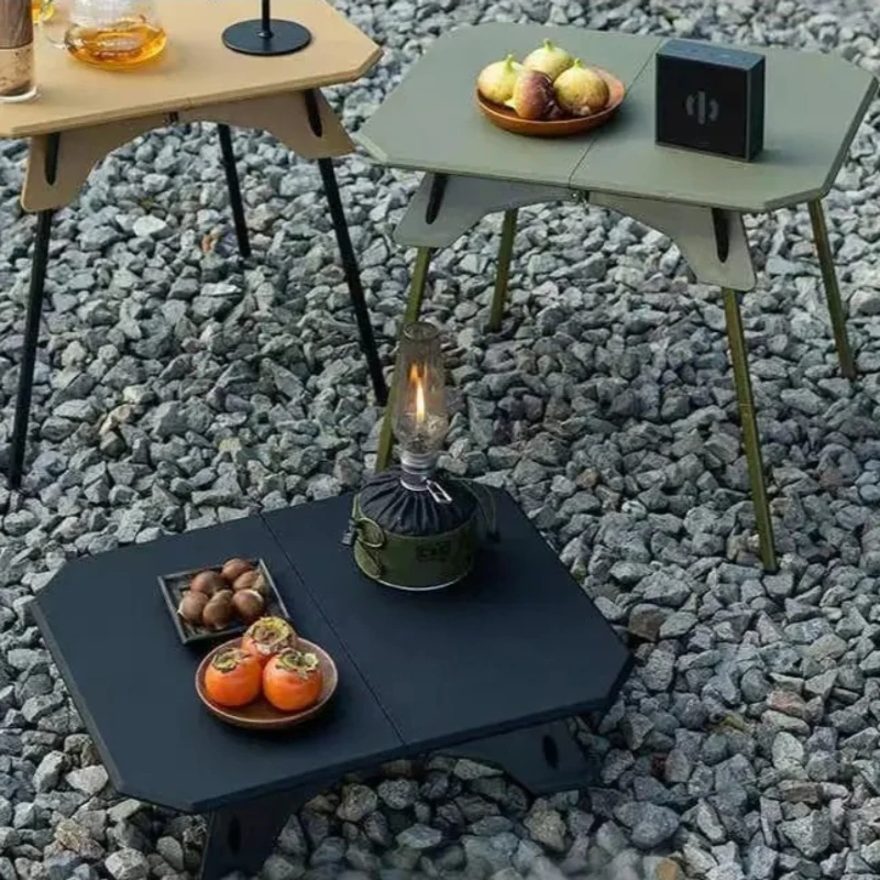 

Ультралегкий складной стол для кемпинга с двойным назначением: столешница из АБС-пластика и алюминиевая подставка