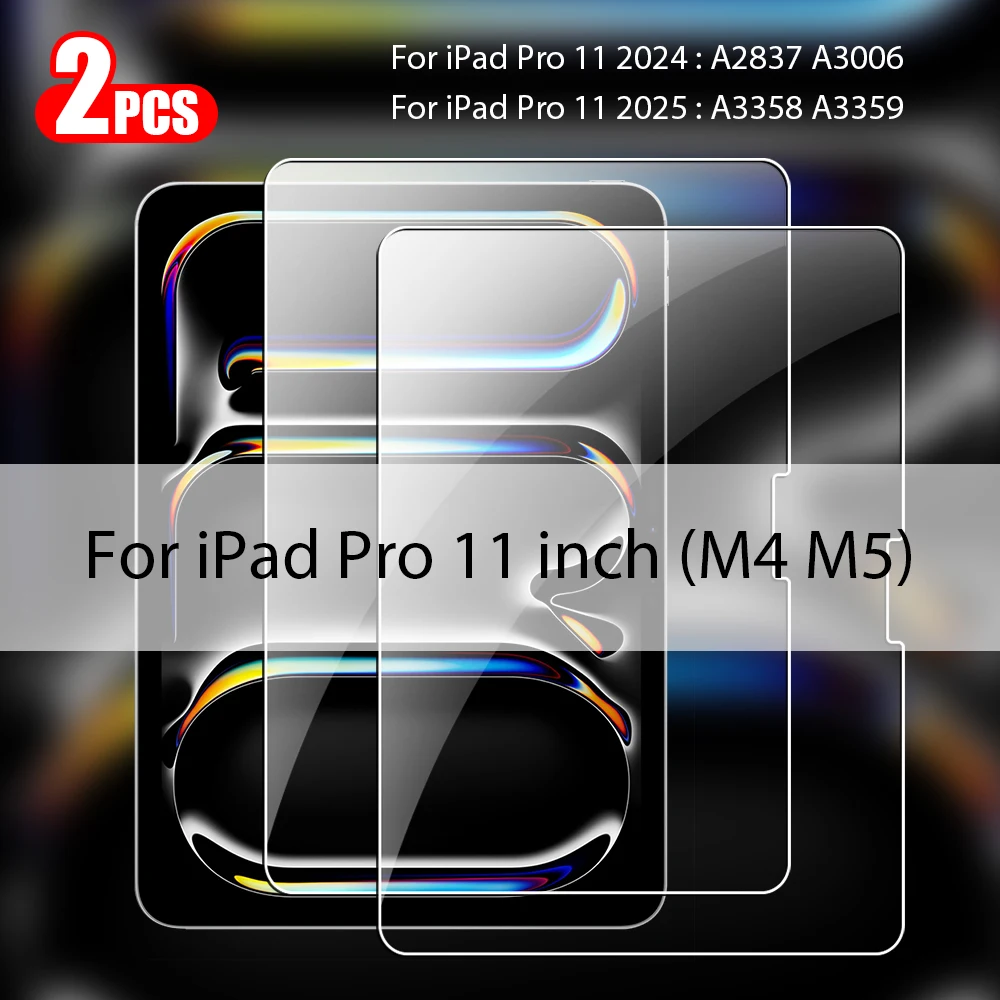 2 Stuks Gehard Glas Screen Protector Voor iPad Pro 13 11e M5 M4 12.9 Air 11 M3 M2 5 4 Mini 6 7 10 9e 10e Generatie A16 Film