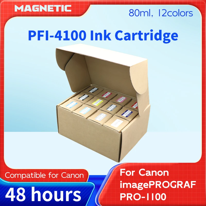 Ink Cartridge (12 Color / 80ML) PFI4100 PFI-4100 PFI 4100 With Pigment Ink Compatible for Canon ImagePROGRAF PRO-1100 Printer