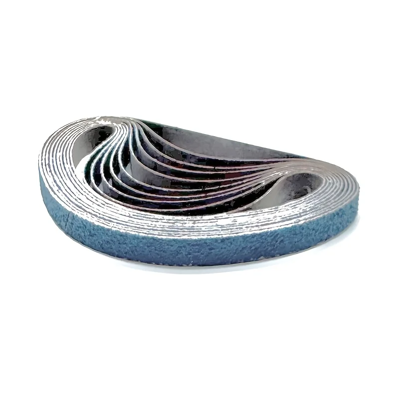 10pcs Zirconia Corundum Sanding Belts 330*10mm | 40/60/80/120 Grits, Blue Sand Belt for Rust Removal Polishing | Wood Grinding T