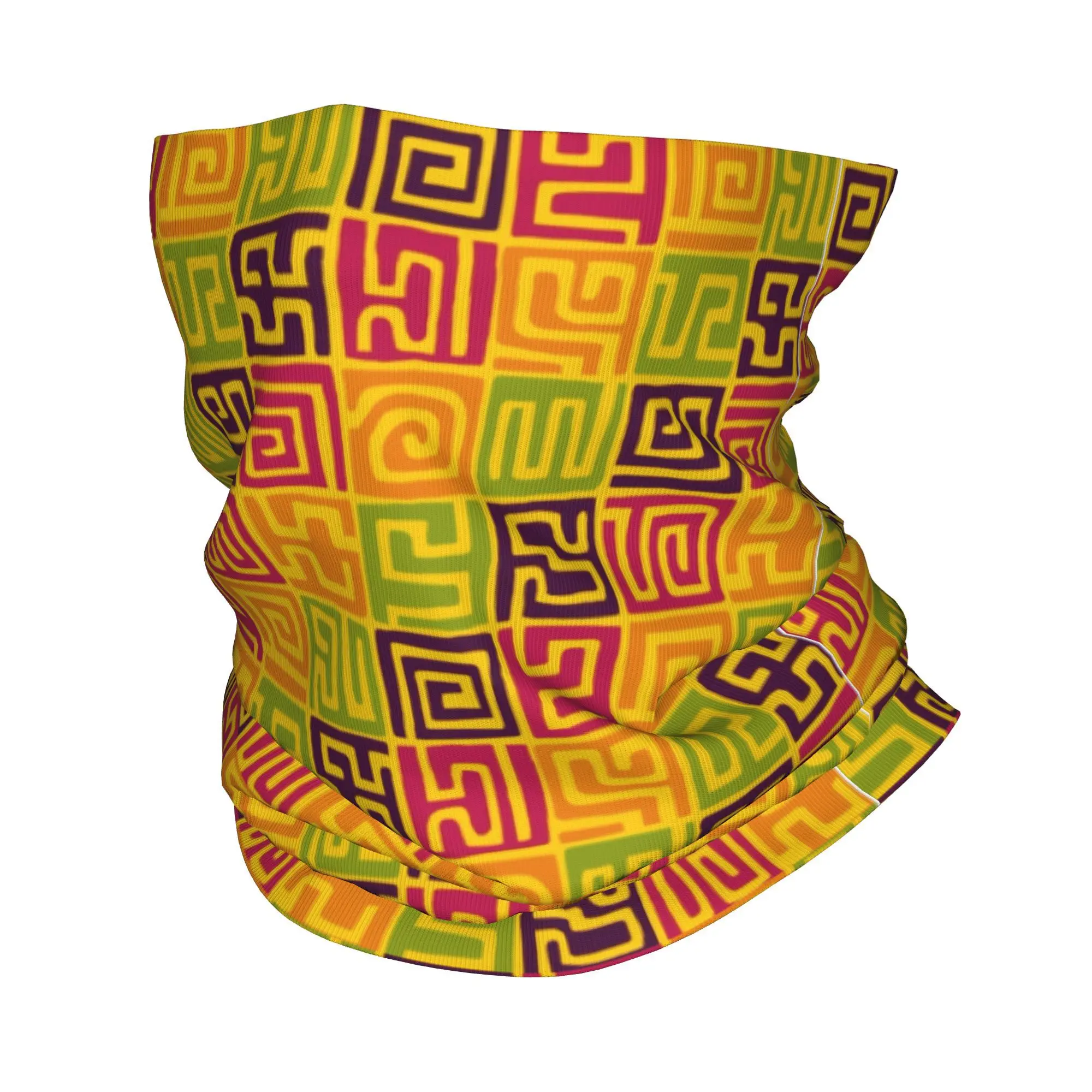 

African Kuba Fabric Bandana Neck Cover Printed Wrap Scarf Multi-use Headwear Running For Men Women Adult Breathable