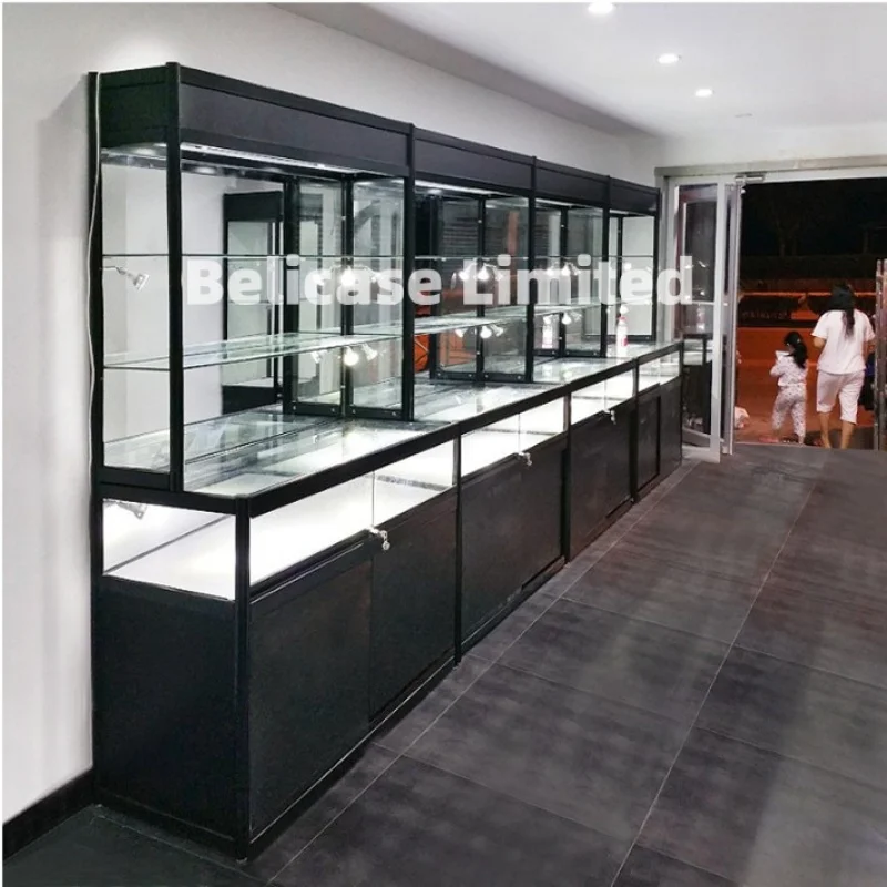 

Custom. wholesales sunglass shop stand of furniture for glass display showcase valuables with lock