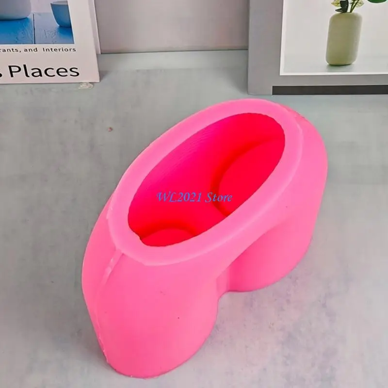 G5GC U-shaped Flower Pot Silicone Mold Holder Gypsum Molds Home Decorations