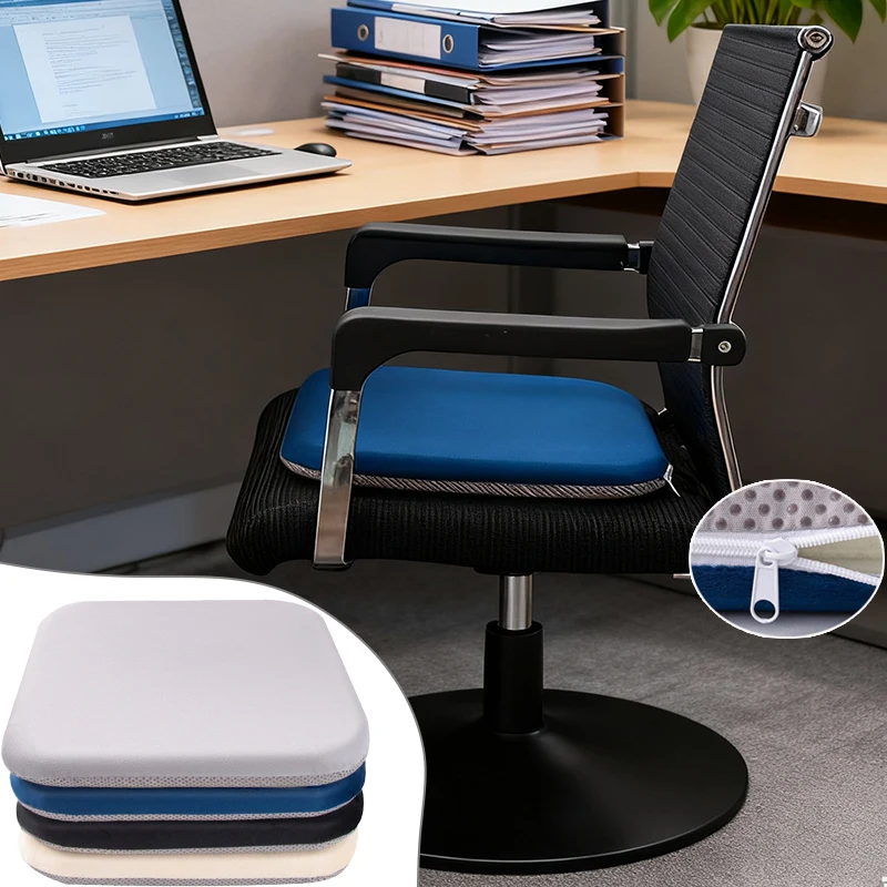 1PC Elastic Sponge Seat Cushion with Strap Non-slip Breathable Office Chair Pad Removable Washable Seat Pad Home Decor Coussin