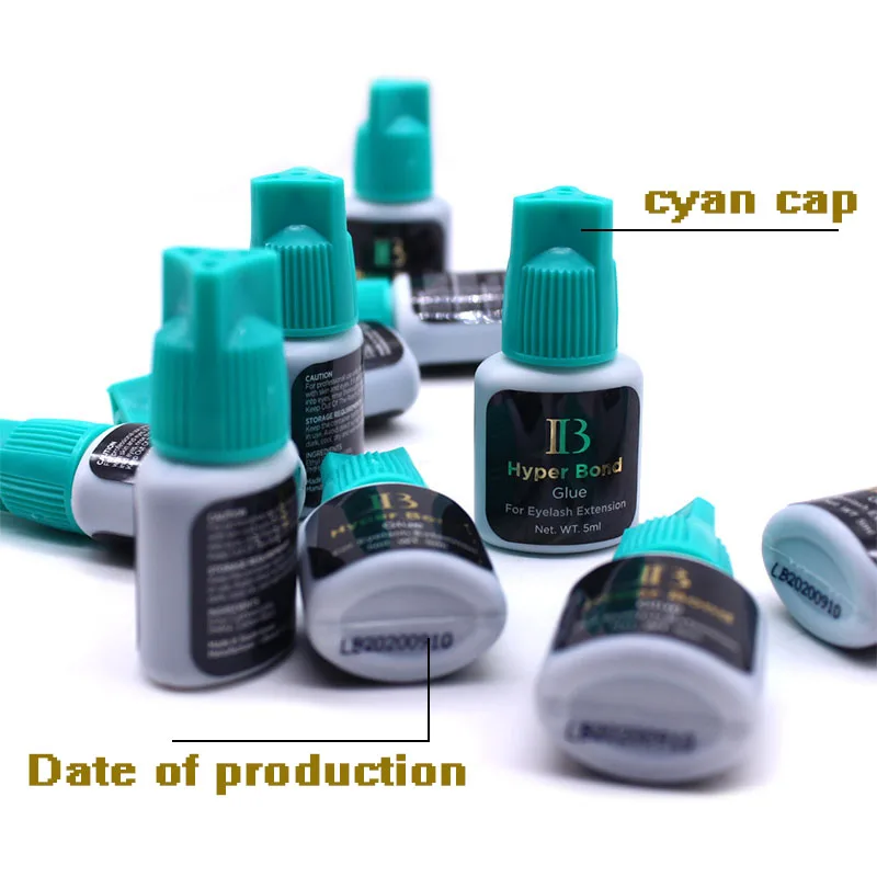 Eyelash Extension Glue Original Korea IB Ibeauty Hyper Bond 0.5s Glue Fast Drying lashes Glue Cyan Cap 5ml False Lash Glue Tools