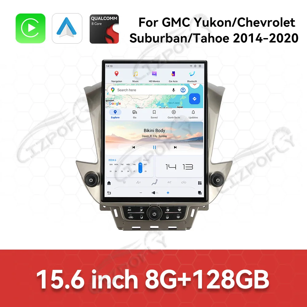 

15.6 Inch Vertical 2K Screen For GMC Yukon/Chevroler Tahoe Suburban2014-2020 Car Android 13 Radio Head unit Multimedia Carplay-