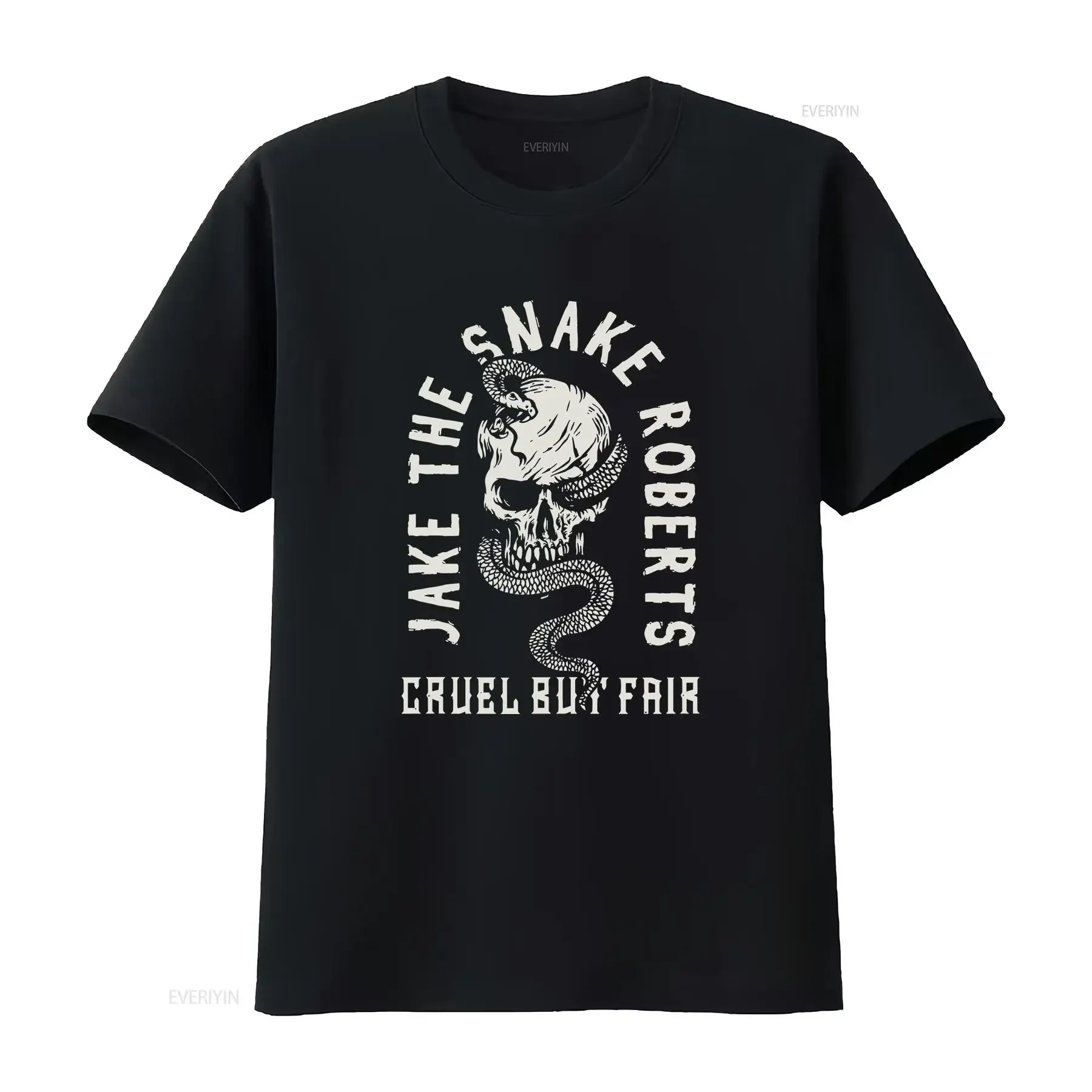 Jake The Snake Roberts Snakebite T Shirt vintage Washed Comfortable Unisex designer clothes homme Slightly Breathable Stretched