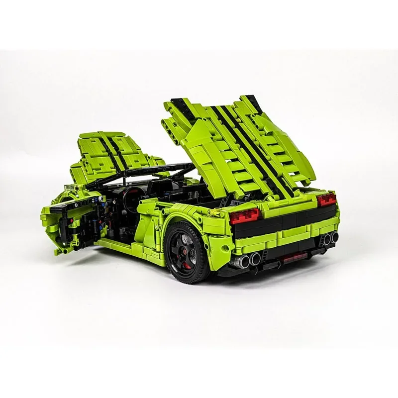 MOC-168062 New 1:10 Green Supercar GTR Assembly Splicing Building Blocks • 2724 Parts MOC Creative Building Blocks Toy Gift