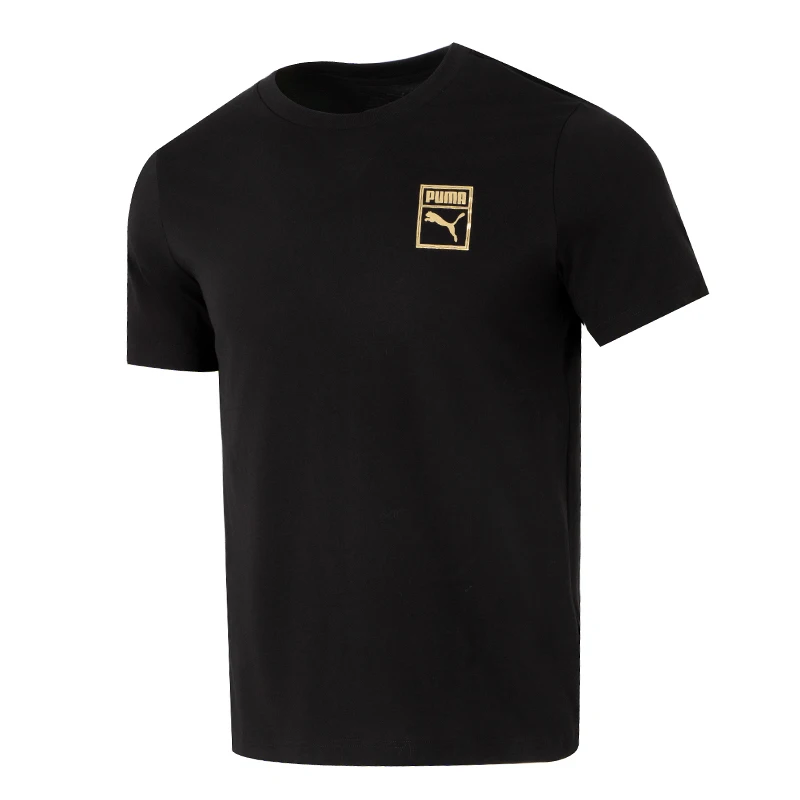 

Puma Men's and Women's Ess Metallic Logo Tee Short-Sleeved Outdoor Running Loose Half-Sleeved Sports Casual T-Shirt 689270-01