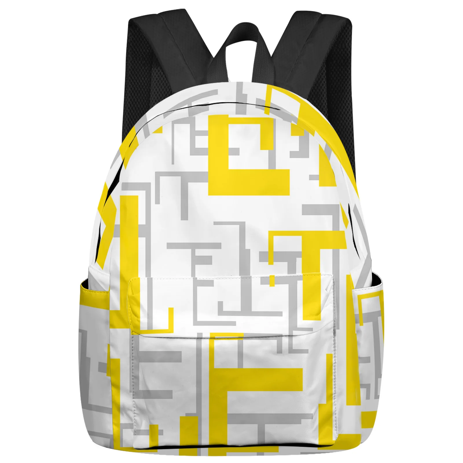 

Modern Art Geometry Yellow Grey Feminina Backpacks Teenagers Student School Bags Laptop Backpack Men Women Female Travel Mochila