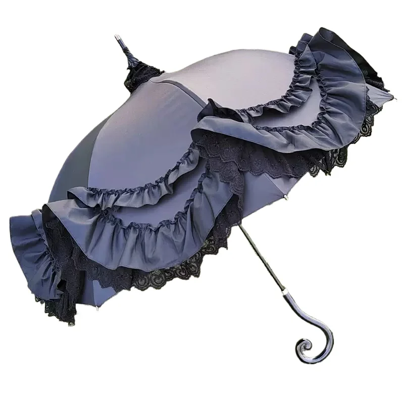French pagoda lace color glue sunscreen lady umbrella high value, flower wedding photography umbrella girl
