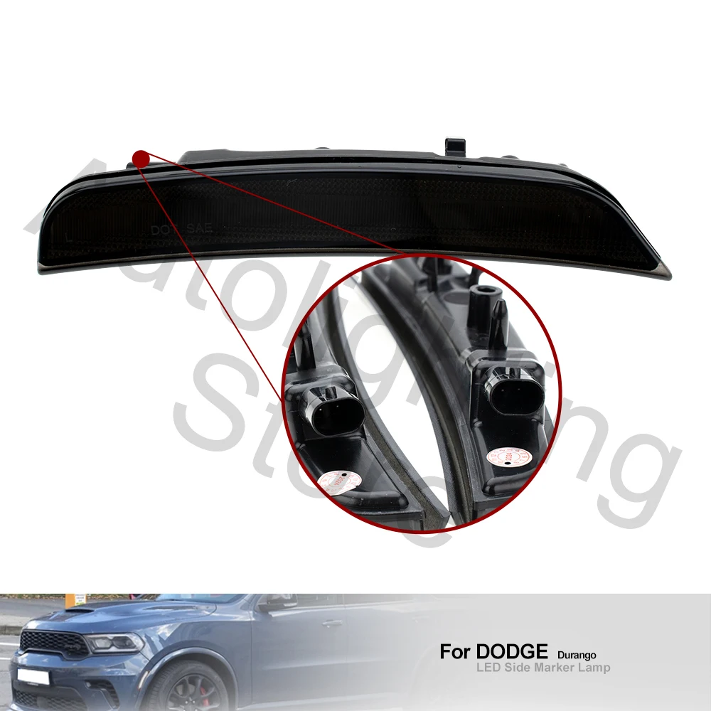 2PCS Fender Side Marker light Turn Signal Lights for 2021 2022 2023 2024 Dodge Durango front bumper indicator Assembly kit
