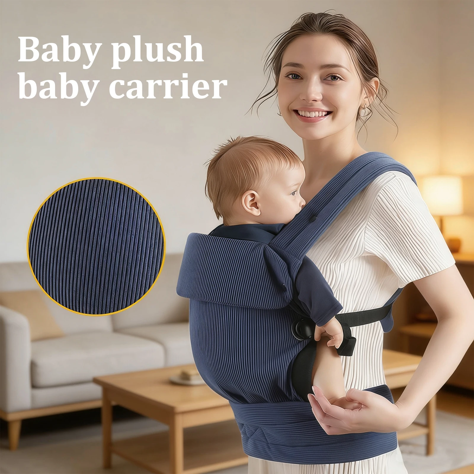 

1-Piece Set, Thick Fleece-Like Fabric Double-Shoulder Baby Carrier, Multiple Carrying Styles, Soft and Breathable Polyester Fabric, Reduces the Burden on Parents When Going Out, Best Gift for Thanksgiving, Easter, and Christmas