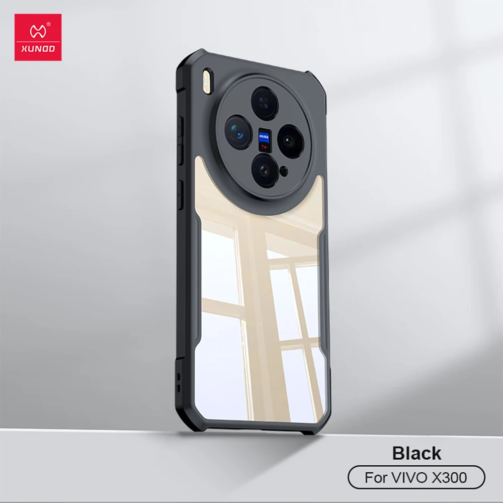 Xundd Hülle für VIVO X300 Pro X300 Ultra, Airbag Anti-Sturz-Schutzhülle PC+TPU Rückseite mit Streifen Transparente Abdeckung mit Magnetständer – Detail 1