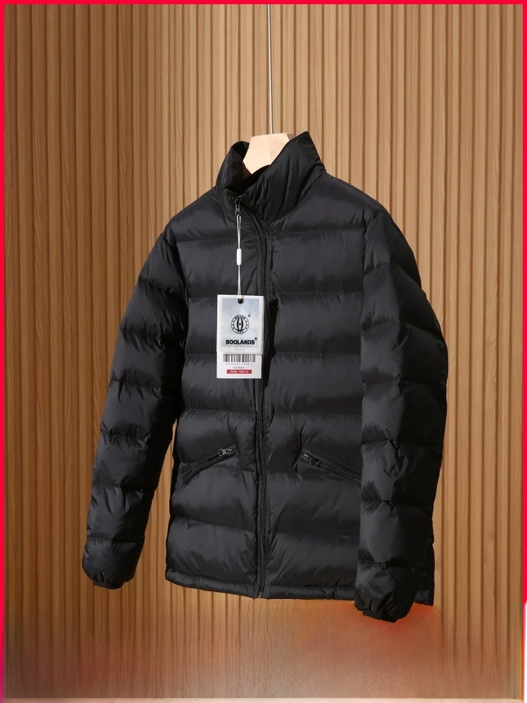 

Warmth 95 Du down Jaet Men's Lightweight Waterproof Windproof Winter Coat Padded Zipper Closure Nylon Outer Casual Sle