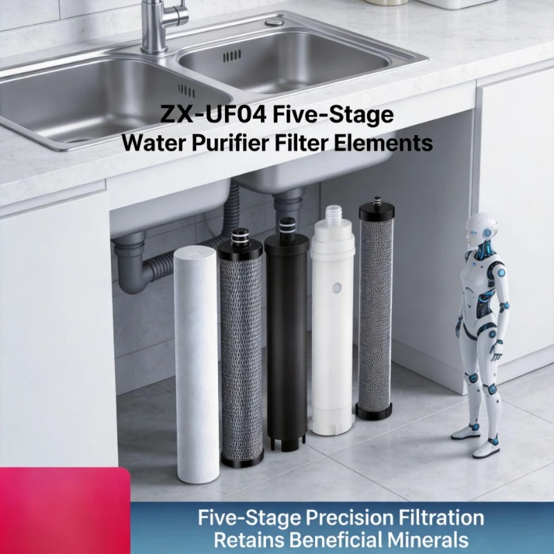 Stainless Steel 5-Stage Ultrafiltration Water Purifier, Original Complete Filter Element Set, Zuanxin Replacement Partspeijian