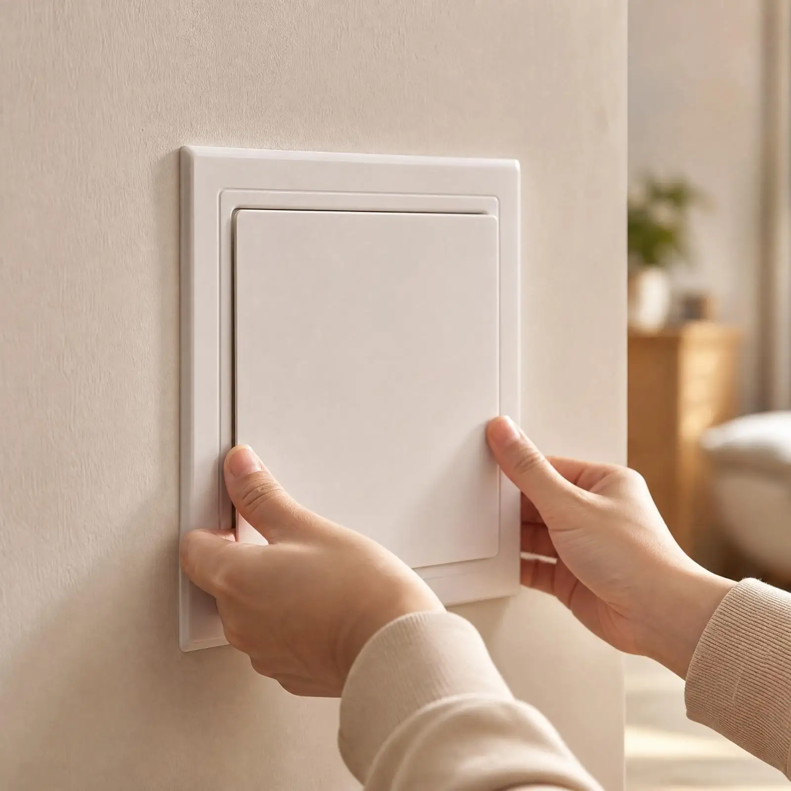 White ABS Flush Access Panel for Overhead Ceiling Drainage Concealment and Service